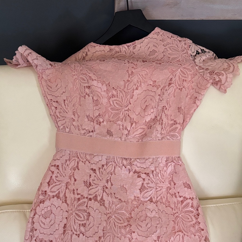 Elegant Pink Lace Dress